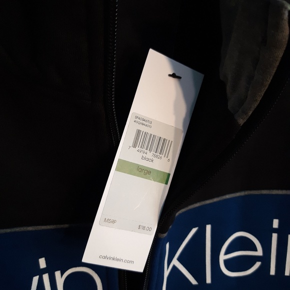 Calvin klein black and blue zip up size large - Picture 3 of 8